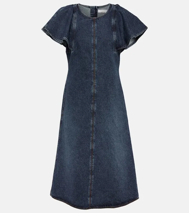Denim midi dress