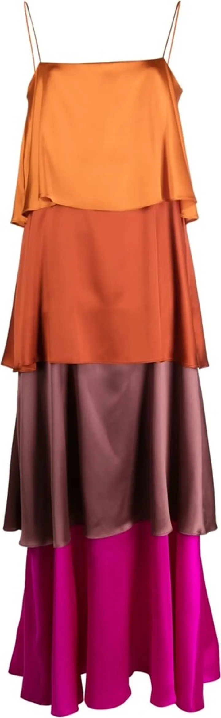 Colour-Block Tiered Slip Dress