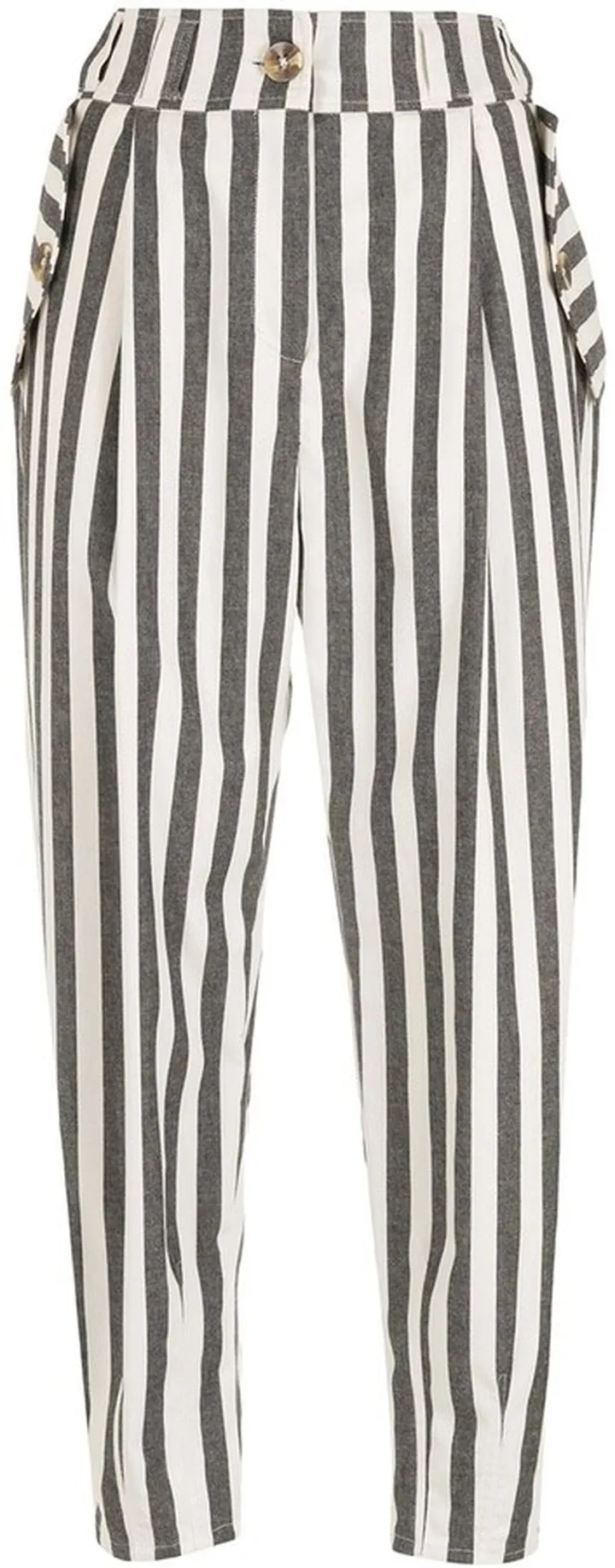 Stripe-Print Straight Trousers