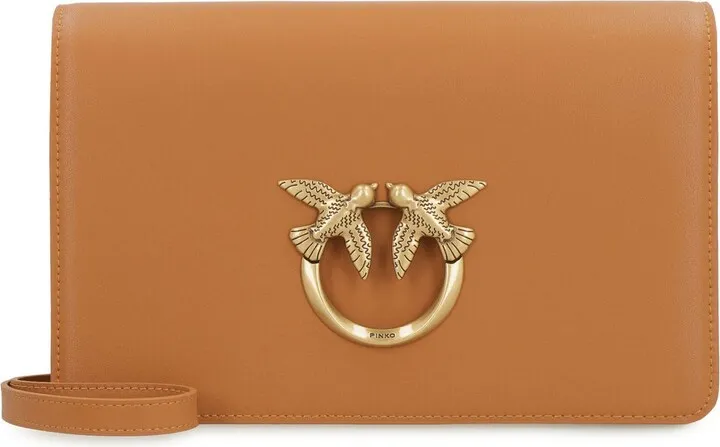 Pinko Love Plaque Fold-Over Crossbody Bag