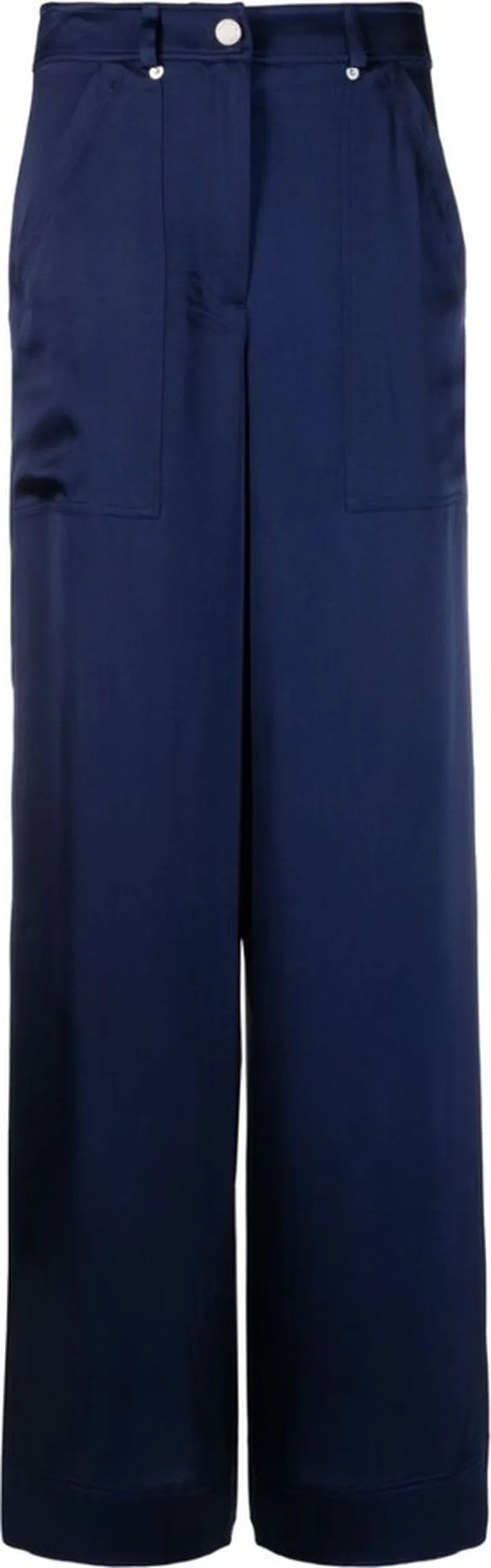 Straight-Leg Silk Trousers