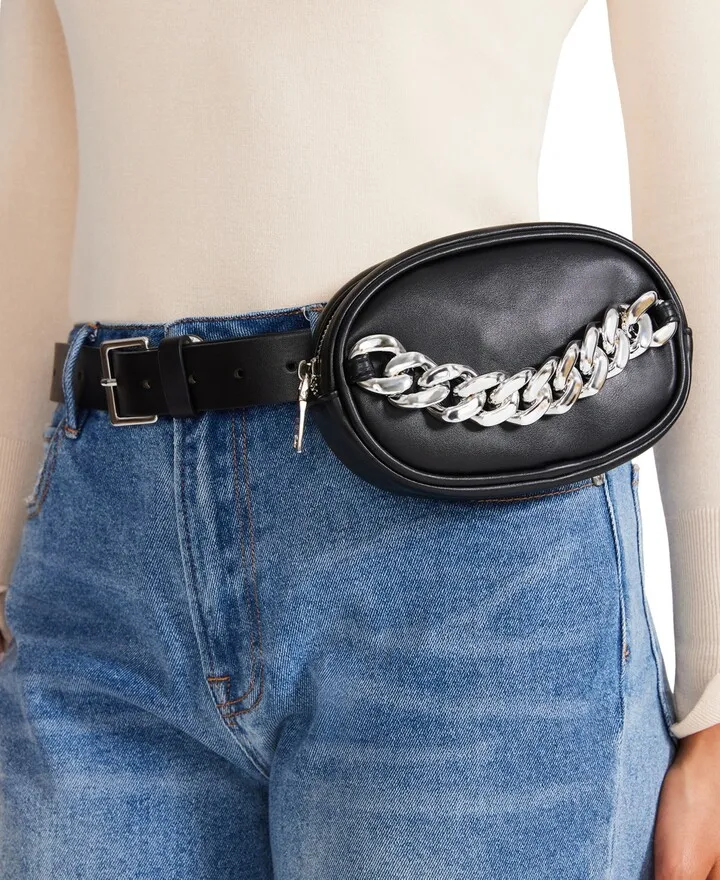 Steve Madden Women's Chunky Chain Detail Swag Belt Bag