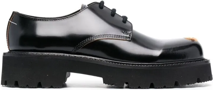 Black Lace-Up Leather Brogues