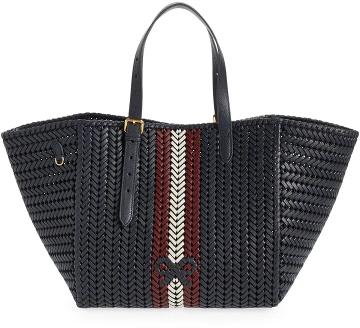 Neeson Square Woven Leather Tote