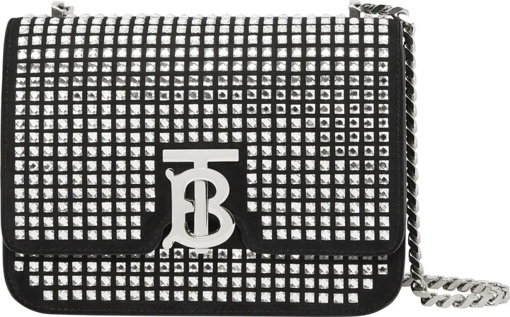 Small TB Crystal Embellished Leather Shoulder Bag