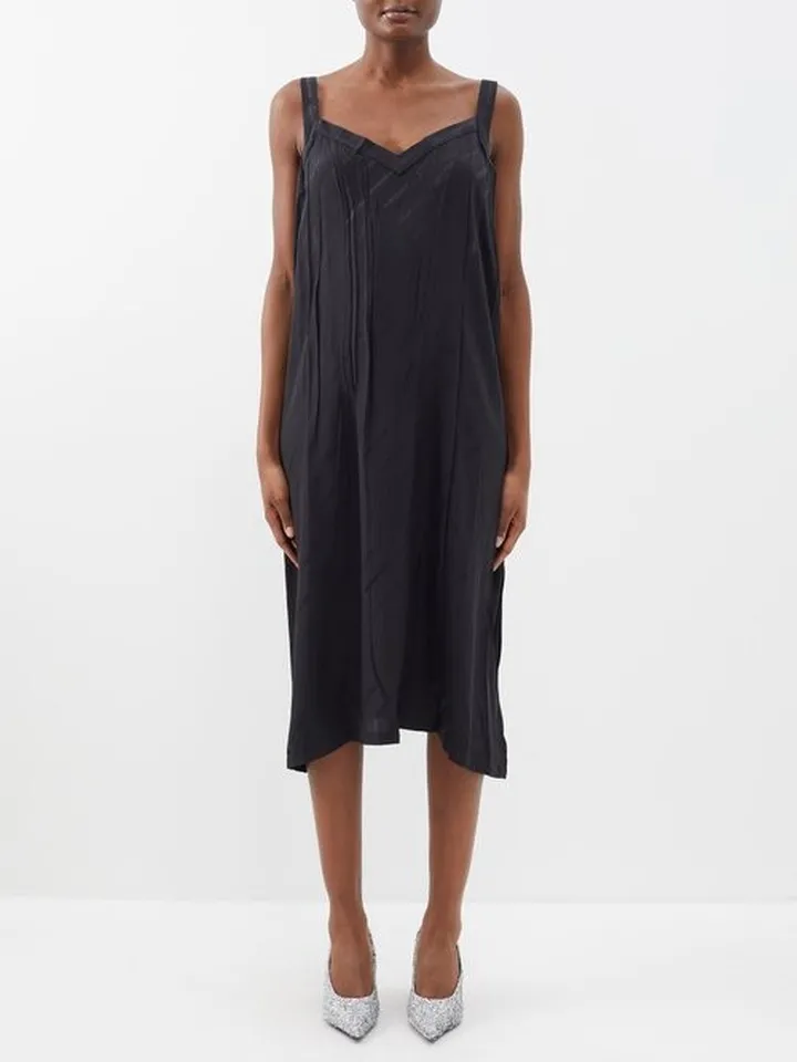 Logo-jacquard Oversized Silk Midi Dress