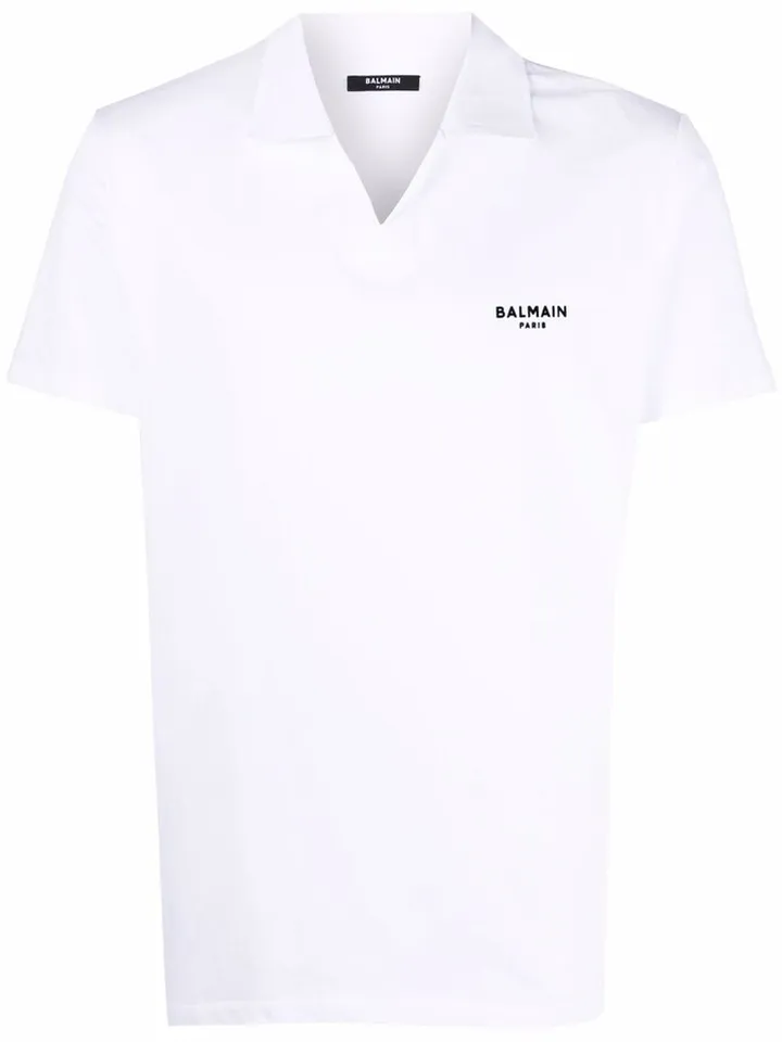 wingtip-collar cotton T-shirt