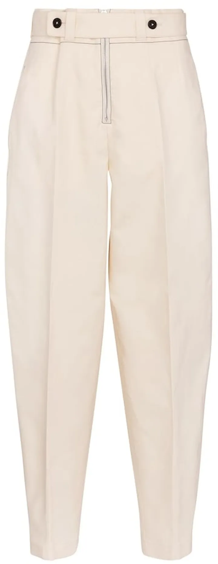 High-rise tapered cotton pants