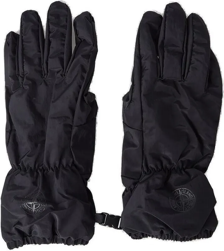 Stone Island Logo Embroidered Gloves