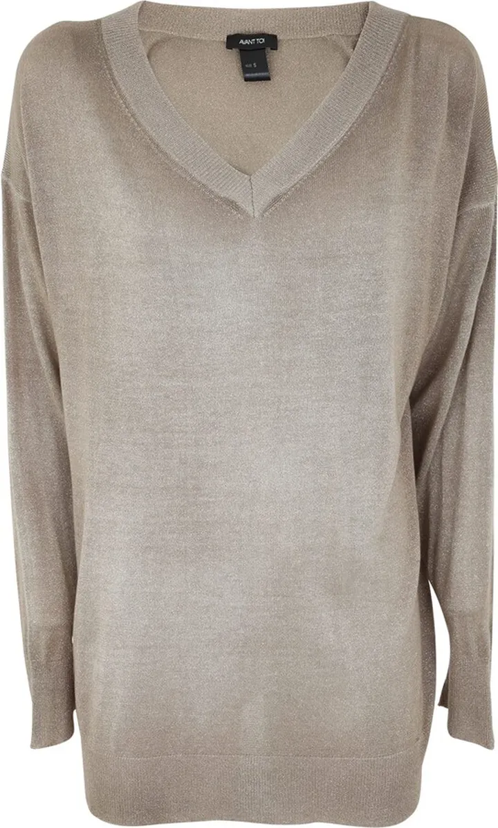 V Neck Pullover In Viscose Lurex