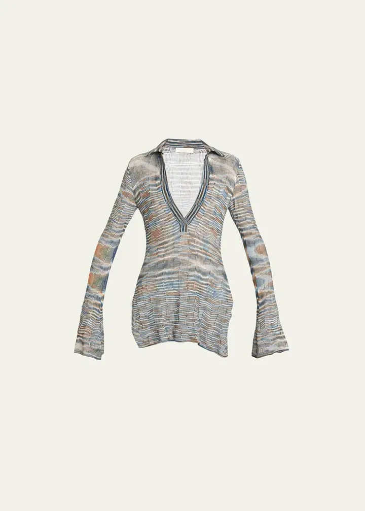 Marlo Plunge Rib-Knit Tunic Top