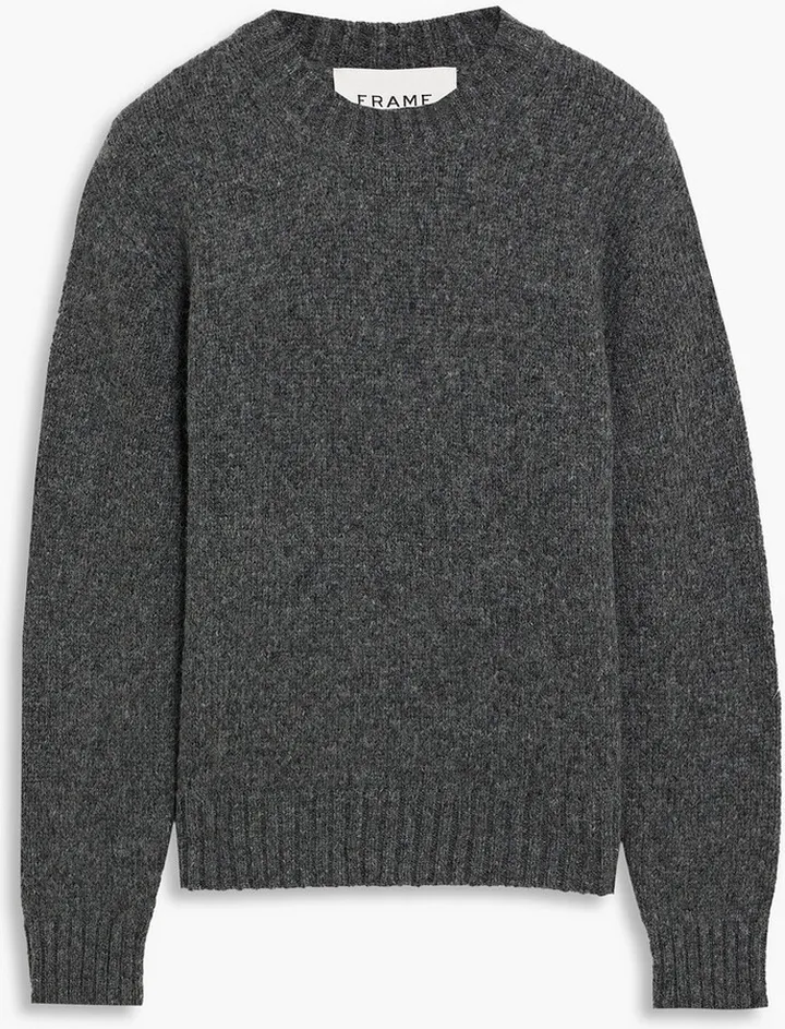 Mélange brushed knitted sweater