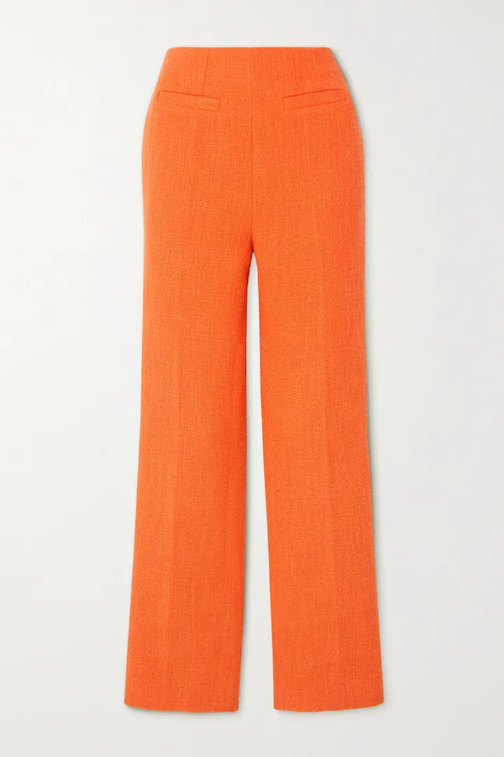 Huishan Zhang - Renata Tweed Straight-leg Pants - Orange