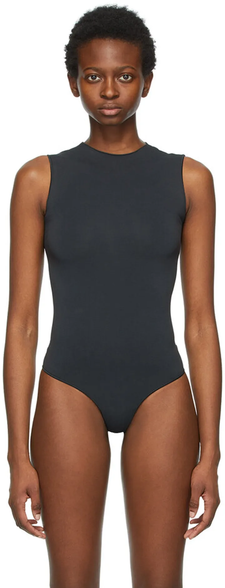 SKIMS Black Essential Thong Bodysuit