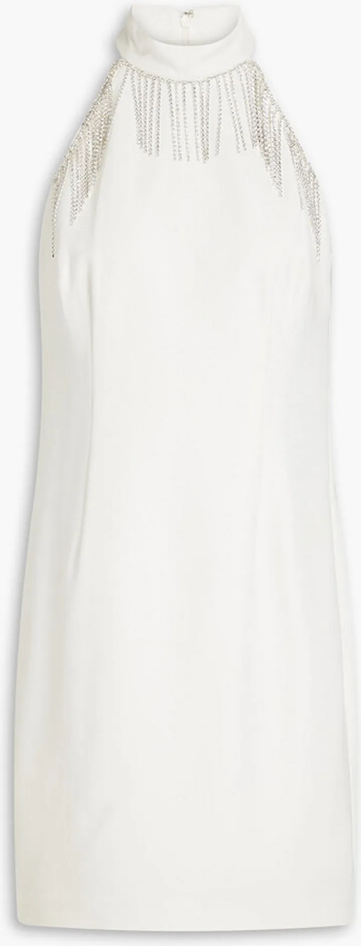 Crystal-embellished crepe mini dress