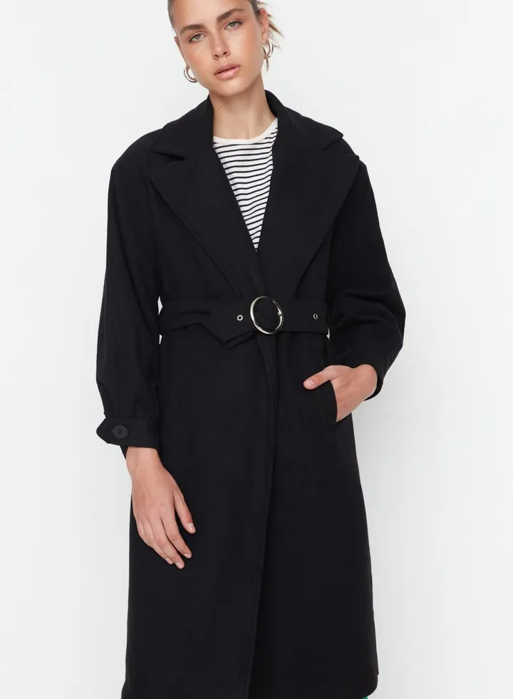 Buckle Detail Longline Coat