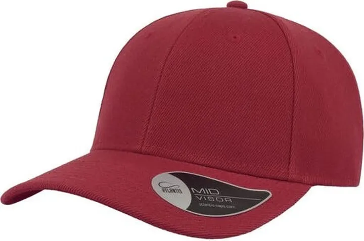 Atlantis Beat Structured 6 Panel Cap - Red