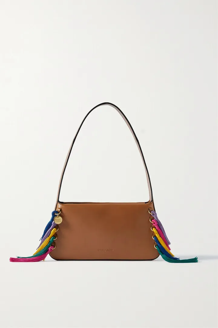 See By Chloé - Tilda Tasseled Leather Shoulder Bag - Brown