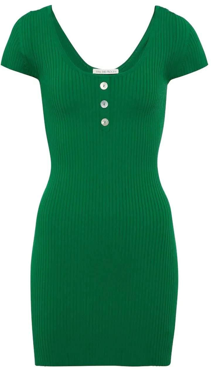 Saros ribbed-knit minidress