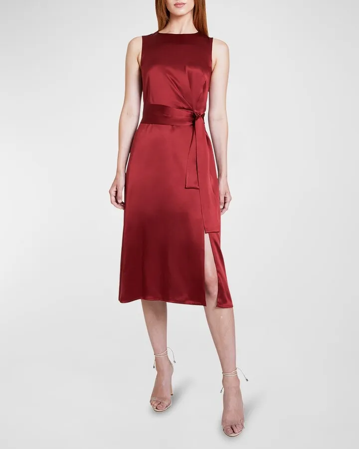 Dorothy Sleeveless Charmeuse Midi Dress