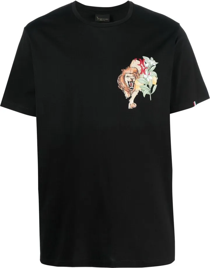embroidered graphic-print T-shirt