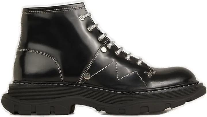 Alexander McQueen Chunky Sole Lace-Up Ankle Boots