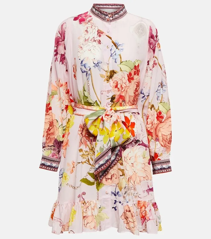 Floral silk minidress