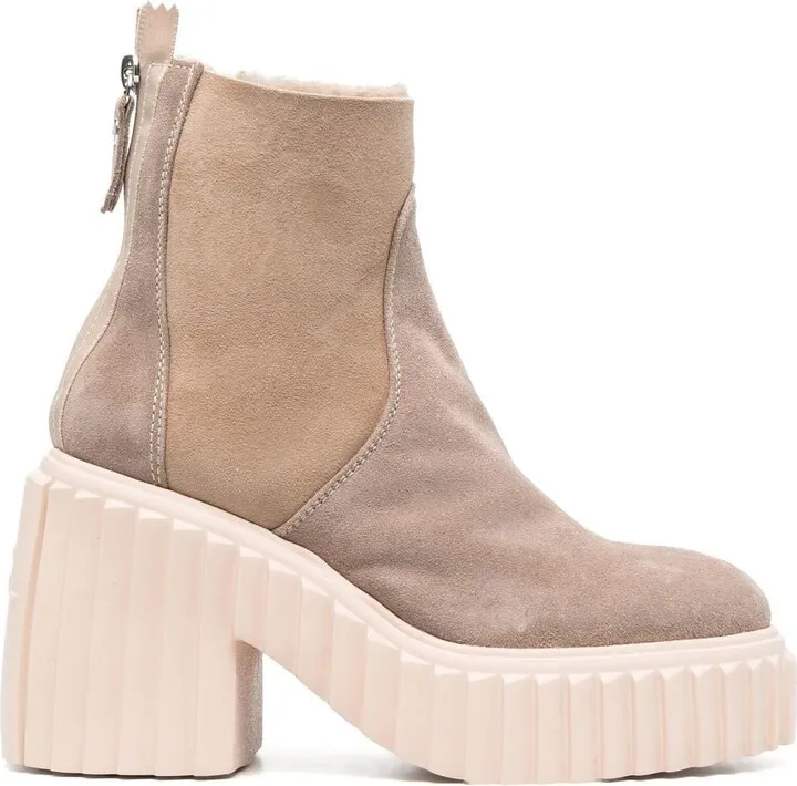 Platform-Sole Ankle Boots