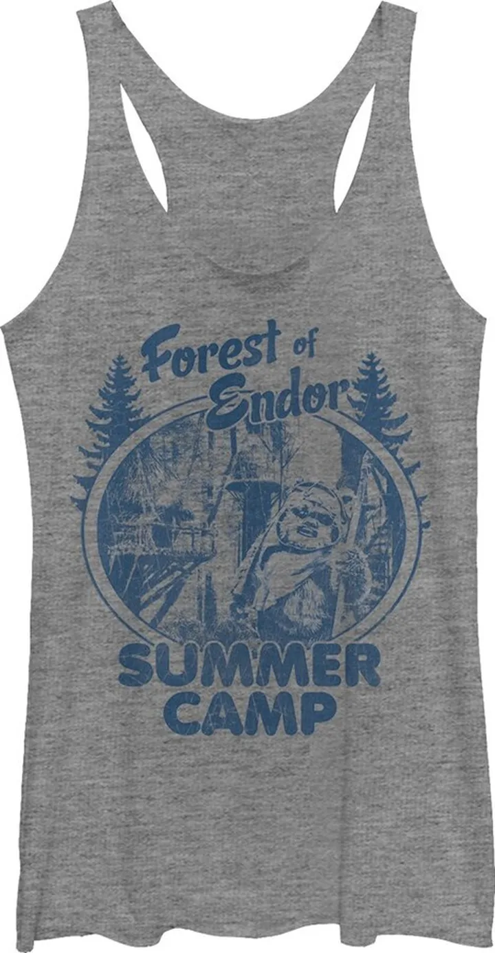 Women's Star Wars Forest of Endor Summer Camp Racerback Tank Top - Gray Heather - X Large