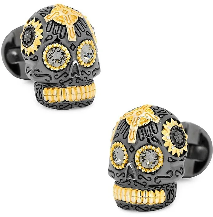 Day of the Dead Skull Sterling Silver Cufflinks