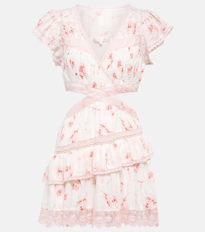 Audrina cutout floral minidress