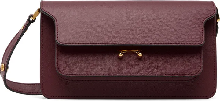 Marni Burgundy East-West Trunk Bag
