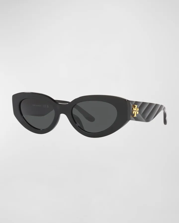 Textured Acetate Cat-Eye Sunglasses