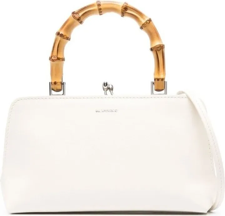 Jil Sander Goji Bamboo-Handle Detailed Tote Bag
