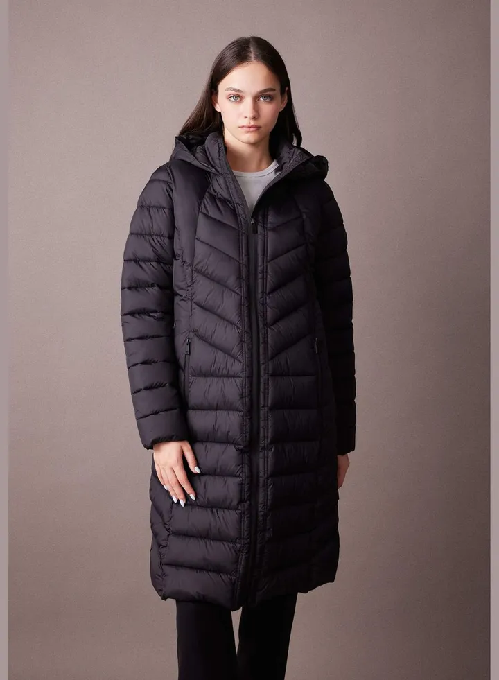 Woman Slim Fit Hooded Parka
