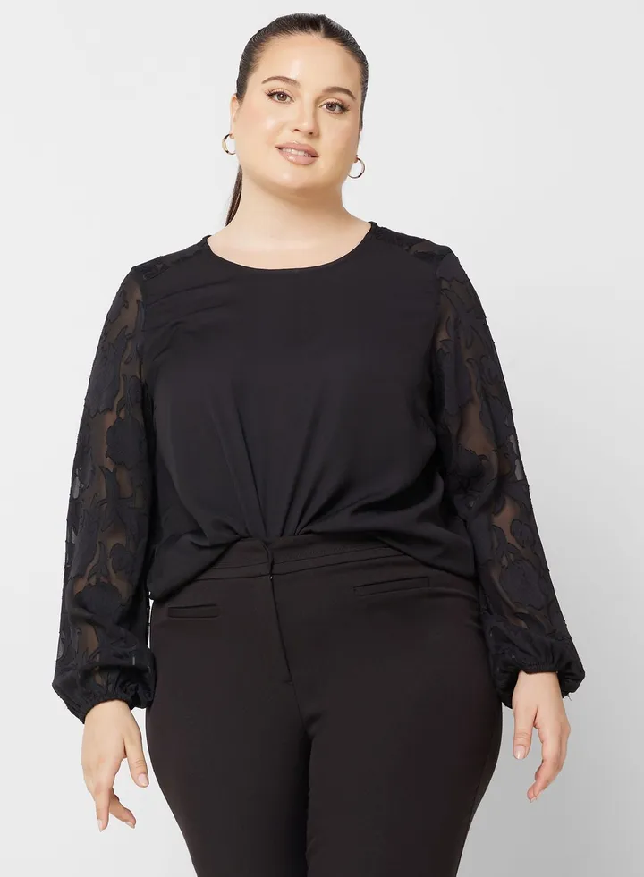 Puff Sleeve Knitted Top