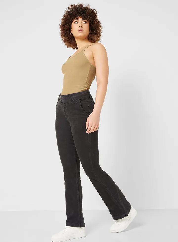 High Waist Corduroy Pants