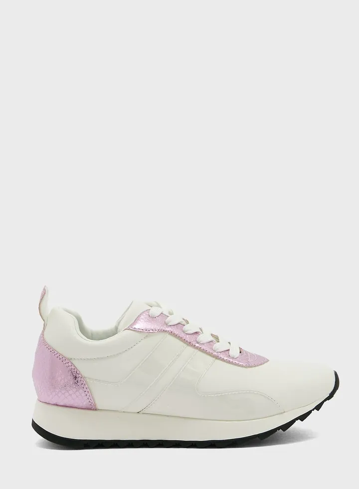Metallic Croc Effect Detail Sneaker