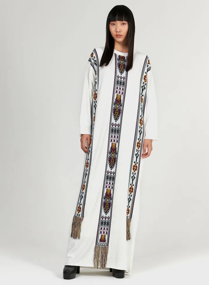 Fringed Jacquard Kaftan