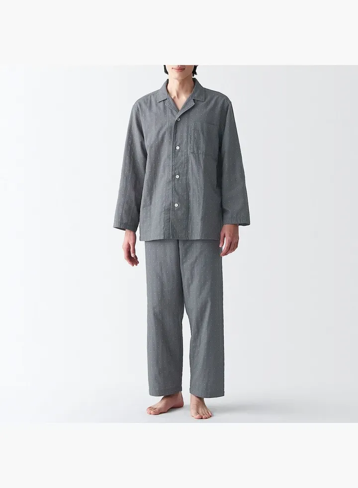 Side Seamless Double Gauze Long Sleeves Pajamas