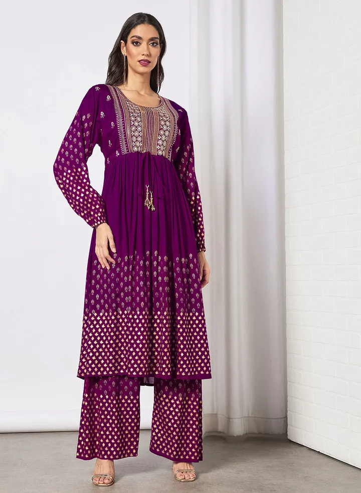 2 Piece Modest Set Of Jalabiya With Pants And Sheila