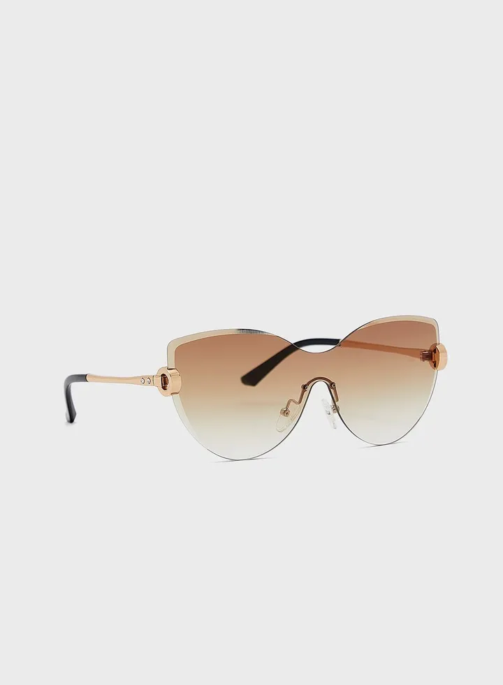 Frameless Cateye Sunglasses