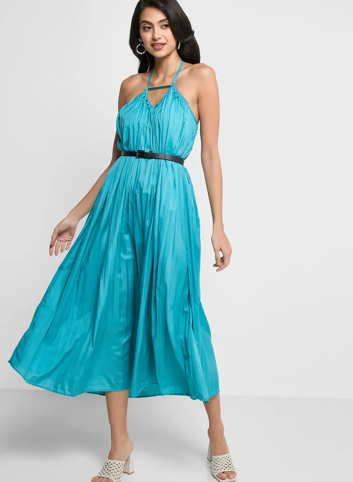Strappy Pleated Dress