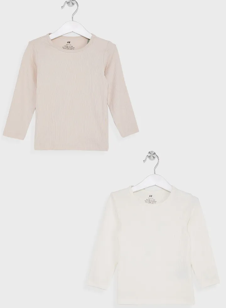 Kids 2 Pack Ribbed Tops
