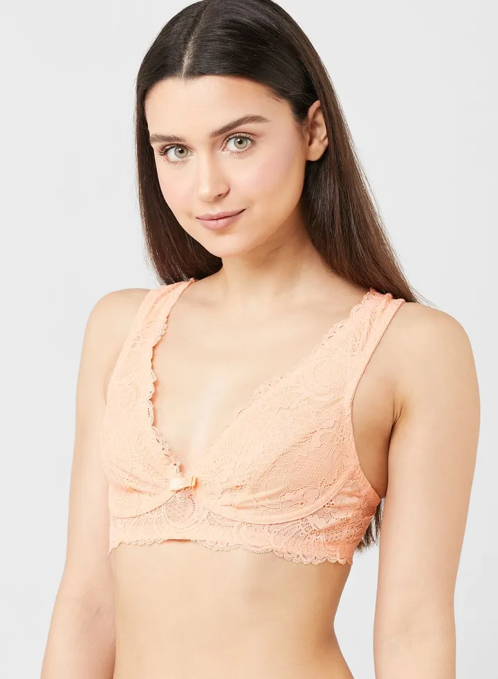 Lace Detail Plunge Bra