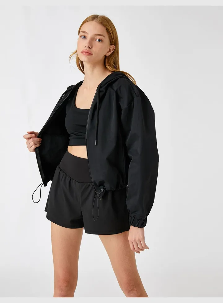 Zipper Hooded Windcoat