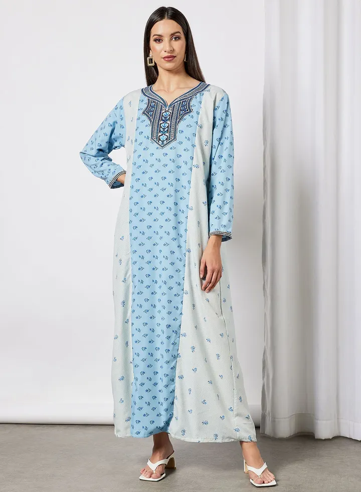 Printed Jalabiya In Cotton