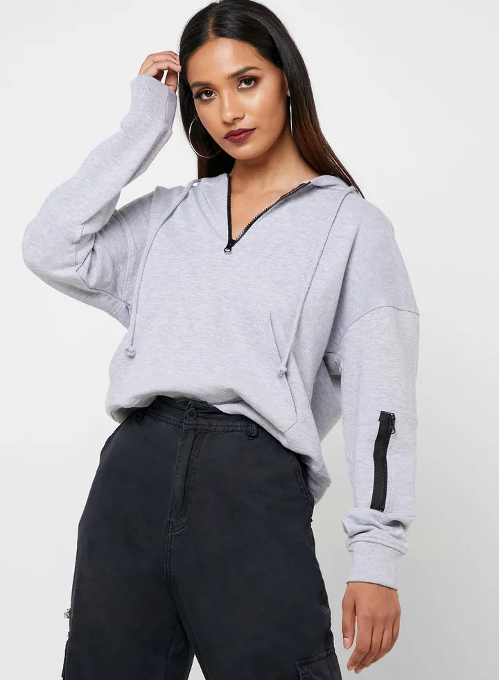 Zip Detail Hoodie
