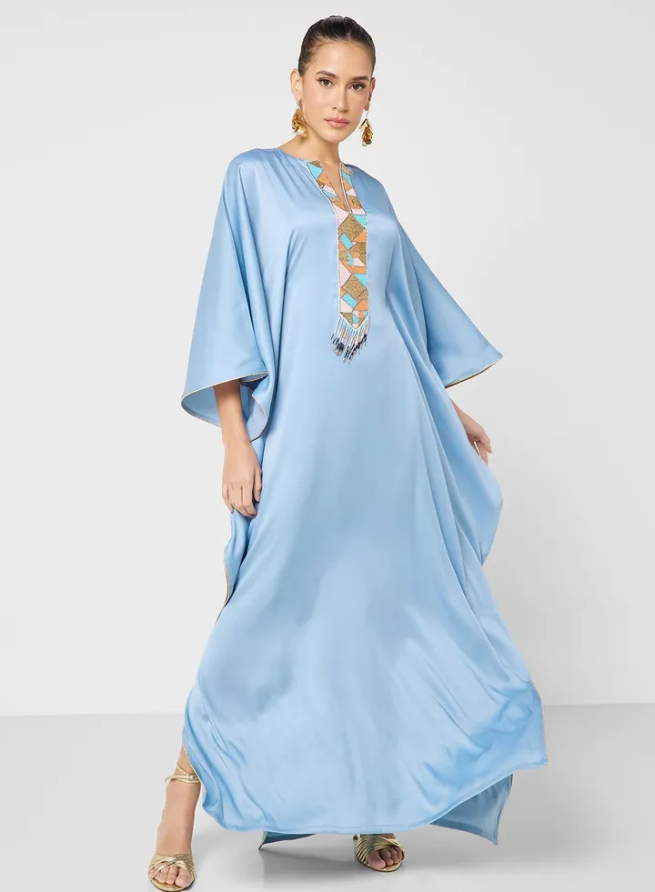 Cape Sleeve Embroidery Kaftan