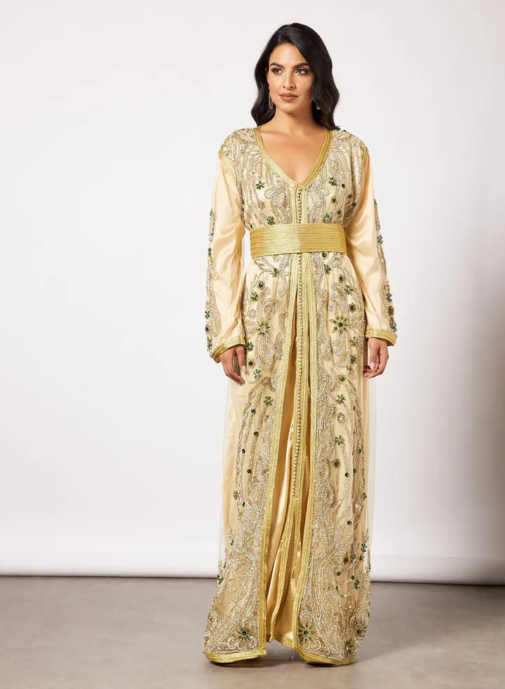 Embellished Long Sleeves Moroccan Kaftan